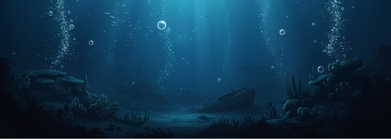 inside ocear - image for banner dark bluen white dark shown add on botton 
